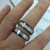 bague de promesse en acier inoxydable Love Alliance, alliance noire, alliances pour couples