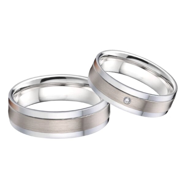 bague de promesse simples pour hommes et femmes, plaqué or 18 carats, bijoux en acier inoxydable