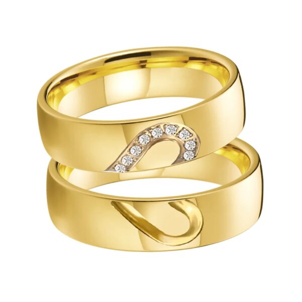 bague de promesse en acier inoxydable Love Alliance, alliance noire, alliances pour couples