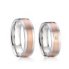 bague de promesse simples pour hommes et femmes, plaqué or 18 carats, bijoux en acier inoxydable