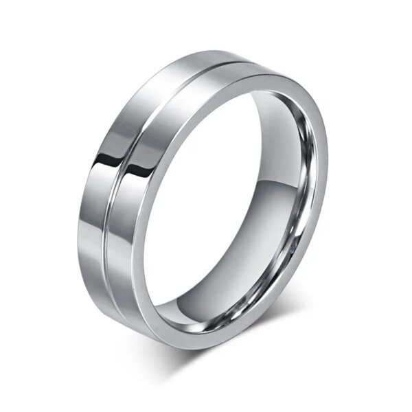 bague de promesse en acier inoxydable couleur or pour hommes et femmes