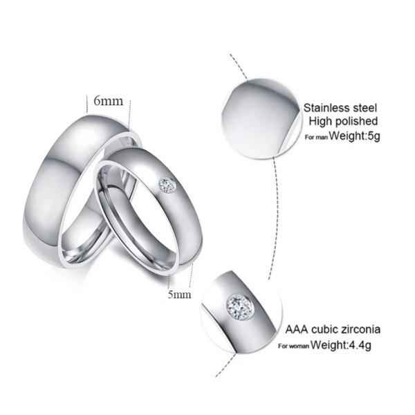 bague de promesse Alliances de base pour hommes et femmes, nom personnalisé, date personnalisée, Love Info Promise