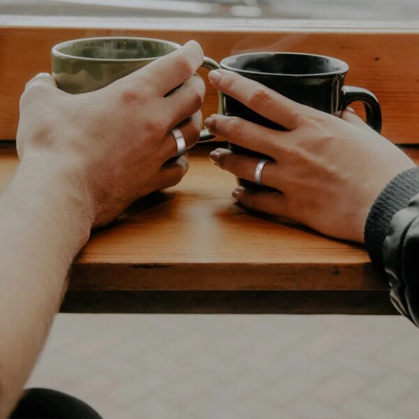 bague de promesse Alliances de base pour hommes et femmes, nom personnalisé, date personnalisée, Love Info Promise