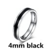 bague de promesse en acier inoxydable, Alliance classique pour femmes et hommes, bagues de couleur noir et argent
