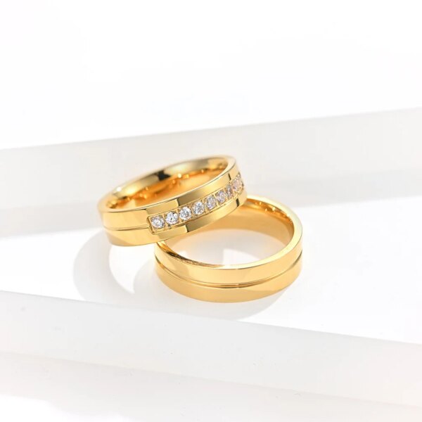 Bague de Couple personnalisée pour mariage, fiançailles, doigt en acier inoxydable