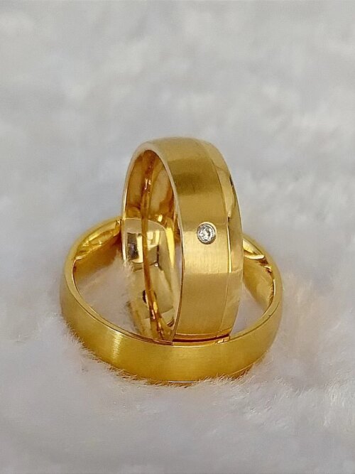 bague de promesse classiques pour hommes et femmes, ensembles de Couples, en plaqué or 18k occidental