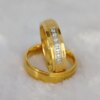bague de promesse de mariage en acier inoxydable plaqué or 18 carats, ensemble de bagues de Couples