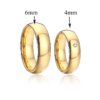 bague de promesse de mariage en acier inoxydable plaqué or 18 carats, ensemble de bagues de Couples