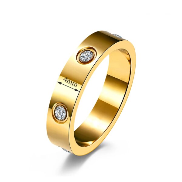 bague de promesse en acier inoxydable et cristal pour femmes, marque de luxe, originale, de haute qualité