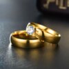bague de promesse Cubique Personnalisées en Acier Inoxydable pour Homme et Femme