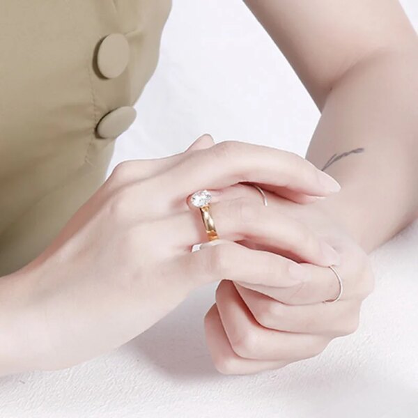 bague de promesse Cubique Personnalisées en Acier Inoxydable pour Homme et Femme