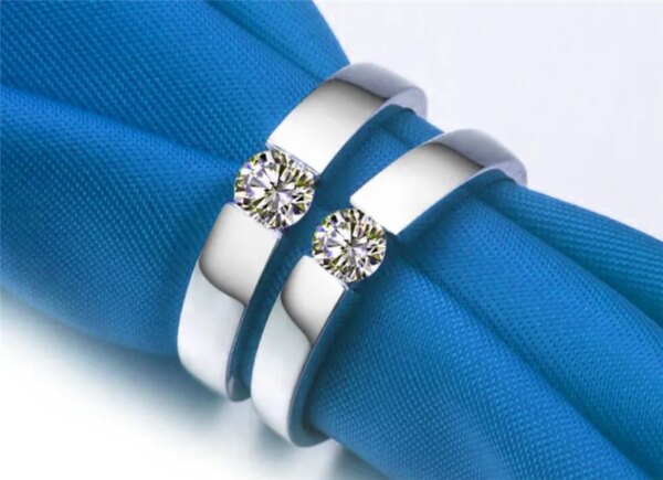 bague de promesse en argent regardé 925, pierre cz, parfaite fête, alliance