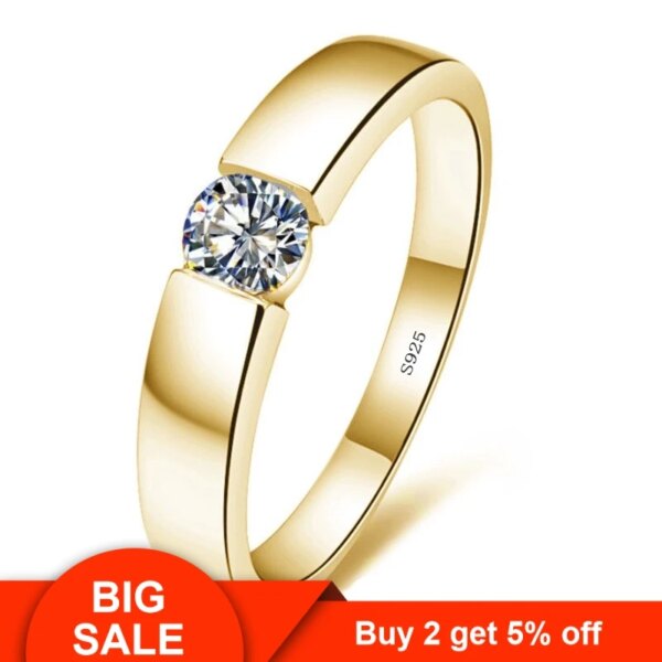 bague de promesse en argent regardé 925, pierre cz, parfaite fête, alliance