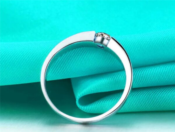 bague de promesse en argent regardé 925, pierre cz, parfaite fête, alliance