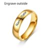 bague de promesse Cubique Personnalisées en Acier Inoxydable pour Homme et Femme
