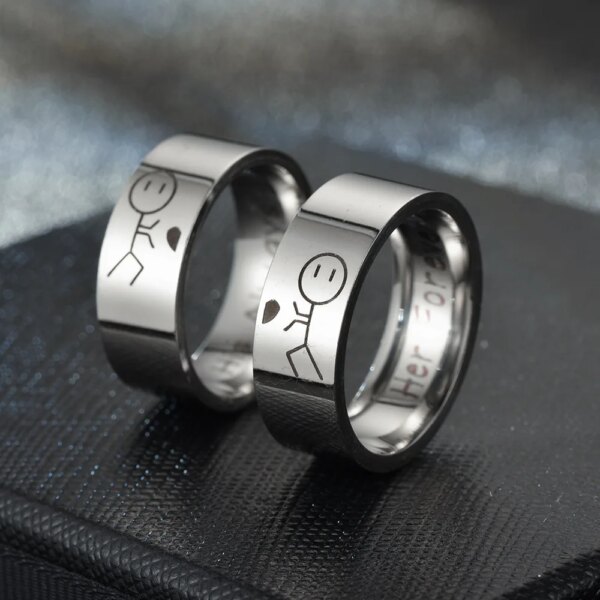 bague de promesse en acier titane pour hommes et femmes, Couple, amoureux, promesse, bague de mariage