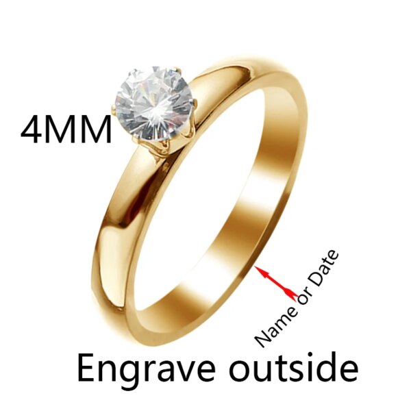 bague de promesse Cubique Personnalisées en Acier Inoxydable pour Homme et Femme