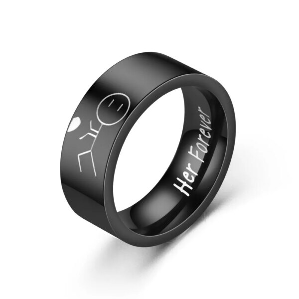 bague de promesse en acier titane pour hommes et femmes, Couple, amoureux, promesse, bague de mariage
