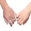 bague de promesse de tempérament pour femmes et hommes, pierres CZ, bracelet de fiançailles en acier inoxydable