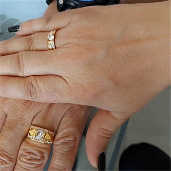 bague de fiançailles homme CC pour femmes et hommes amoureux de la mode