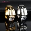 bague de fiançailles homme cubique ronde en argent pour hommes, bijoux absorbe ouissants