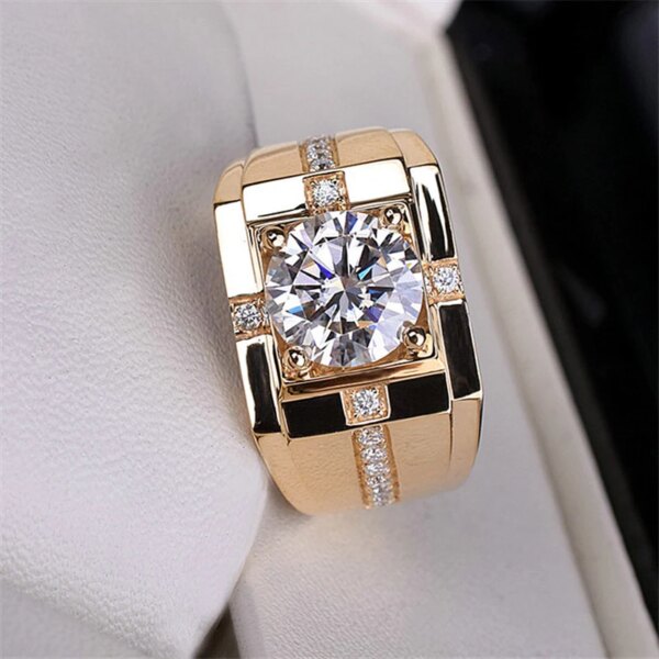 bague de fiançailles homme cubique ronde en argent pour hommes, bijoux absorbe ouissants