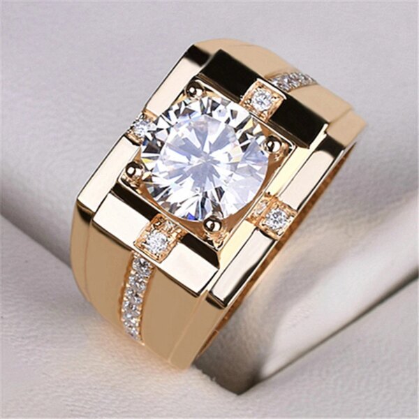 bague de fiançailles homme cubique ronde en argent pour hommes, bijoux absorbe ouissants