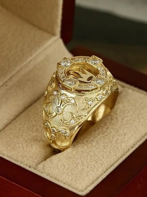 bague de fiançailles homme Ensemble de bijoux de luxe pour hommes et femmes, bague en or pour documents