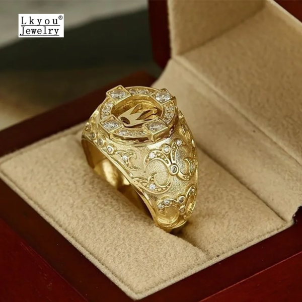 bague de fiançailles homme Ensemble de bijoux de luxe pour hommes et femmes, bague en or pour documents