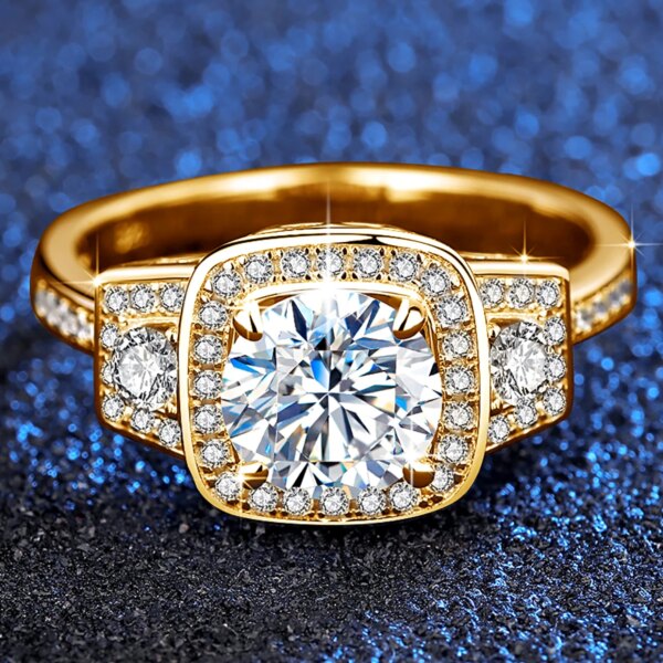 66302-bff675.jpg Bague de fiançailles femme Moissanite couleur D pour femmes, bijoux avec certificat