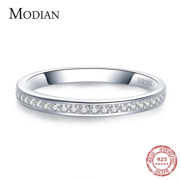 bague de promesse classiques simples en argent Sterling 100% AAA zircone pour femmes