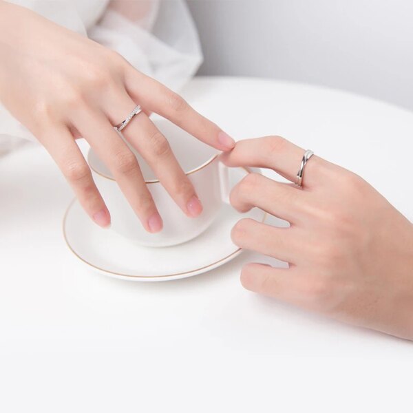 bague de promesse romantiques pour hommes et femmes, en argent Sterling 925