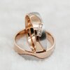 bague de promesse en plaqué or Rose 14k pour hommes et femmes, magnifique ensemble de bagues de mariage
