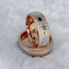 bague de promesse en plaqué or Rose 18 carats pour hommes et femmes, anneau de fiançailles