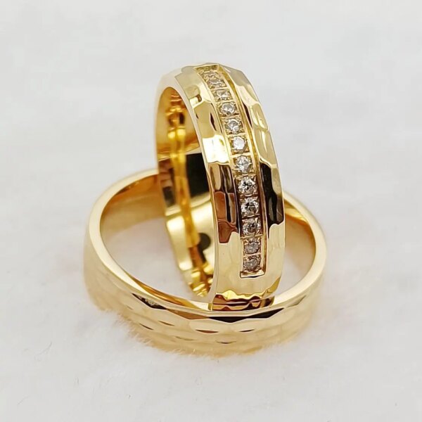 bague de promesse en titane pour Couples, bijoux martelés occidentaux de haute qualité