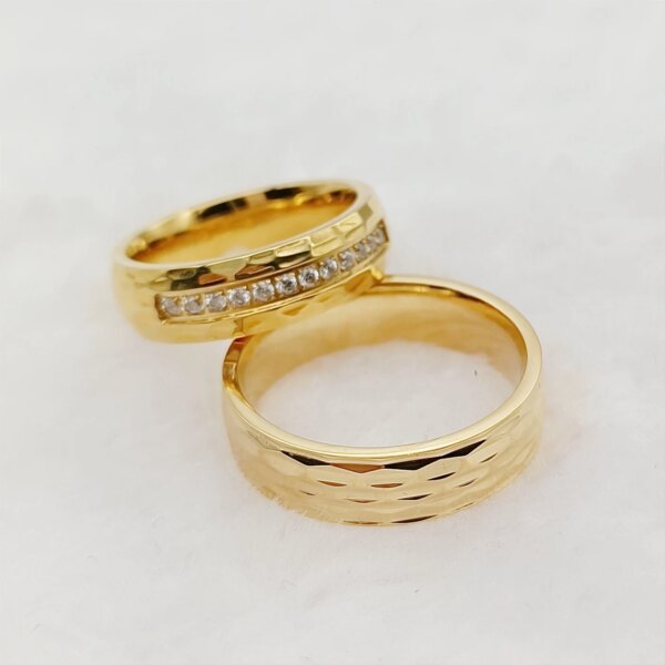 bague de promesse en titane pour Couples, bijoux martelés occidentaux de haute qualité