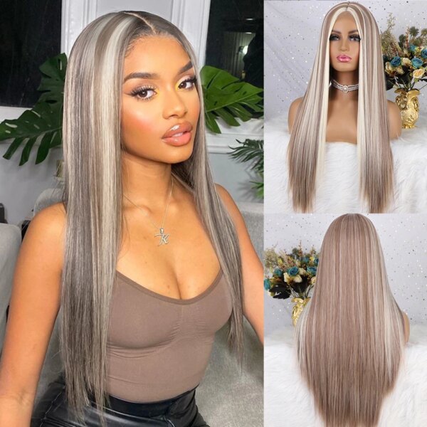 perruque de Cosplay en dentelle synthétique pour femmes