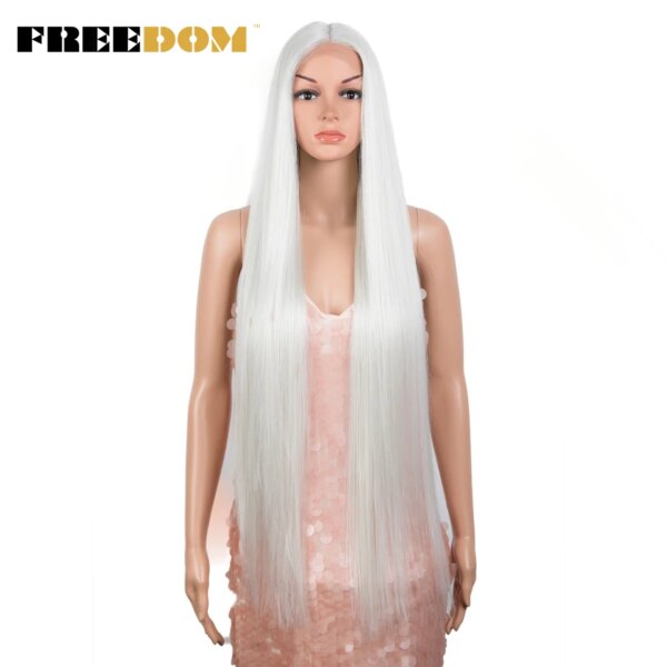 Perruque Synthétique Longue Raide Ombrée Rose pour Femme Noire