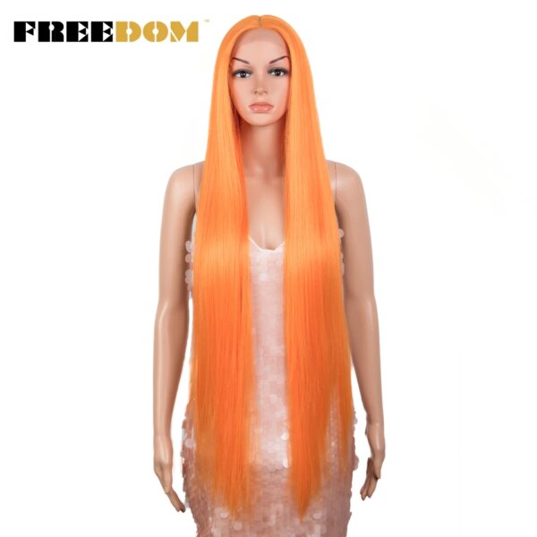 Perruque Synthétique Longue Raide Ombrée Rose pour Femme Noire