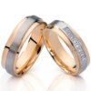 bague de promesse en plaqué or Rose 18 carats pour hommes et femmes, anneau de fiançailles