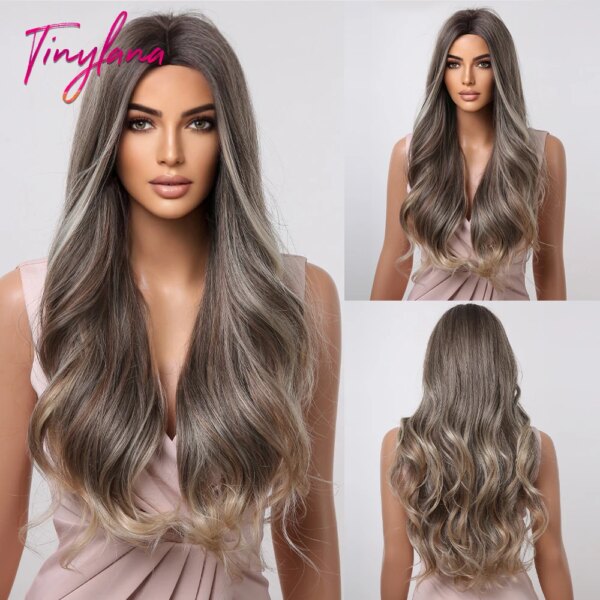 Perruque synthétique longues ondulées bordeaux rouge foncé avec frange