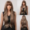 perruque synthétique bouclée longue pour femmes