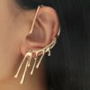 boucle d oreille grimpante manchette d'oreille pour femme, bijoux en forme de goutte d'eau