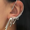 boucle d oreille grimpante manchette d'oreille pour femme, bijoux en forme de goutte d'eau