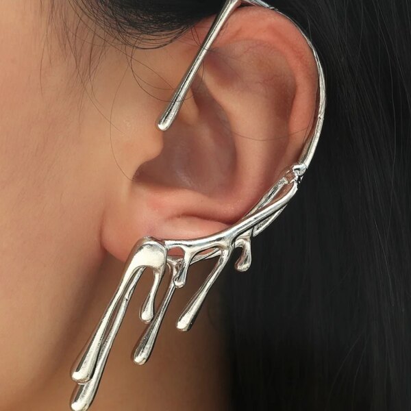 boucle d oreille grimpante manchette d'oreille pour femme, bijoux en forme de goutte d'eau