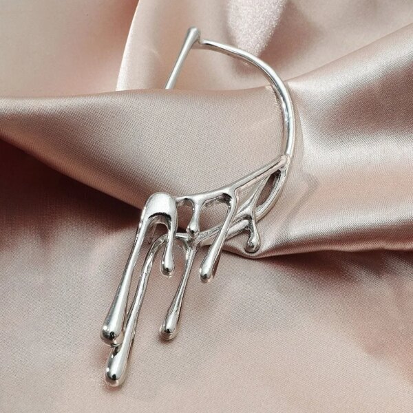 boucle d oreille grimpante manchette d'oreille pour femme, bijoux en forme de goutte d'eau