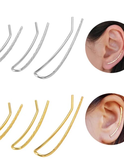 68895-d1febc.jpg boucle d oreille grimpante clip en forme de U pour femme, manchette d'oreille, piercing, or, argent, document