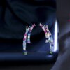 boucle d oreille grimpante en zircone cubique multicolore Unique, petit manchette d'oreille