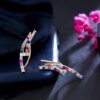 boucle d oreille grimpante en zircone cubique multicolore Unique, petit manchette d'oreille