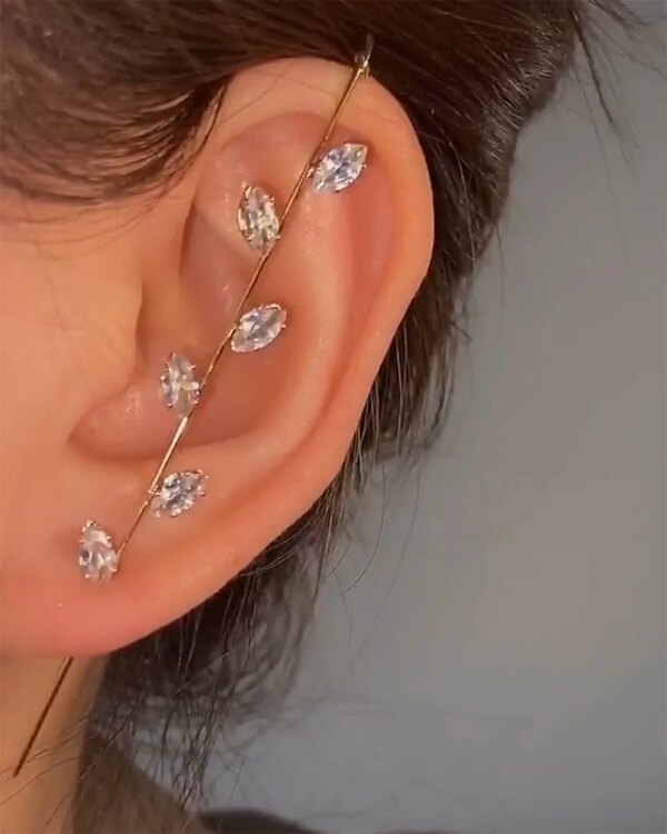 boucle d oreille grimpante Bohémiennes à Crochet en Clip pour Femme, Bijoux de Grimpe